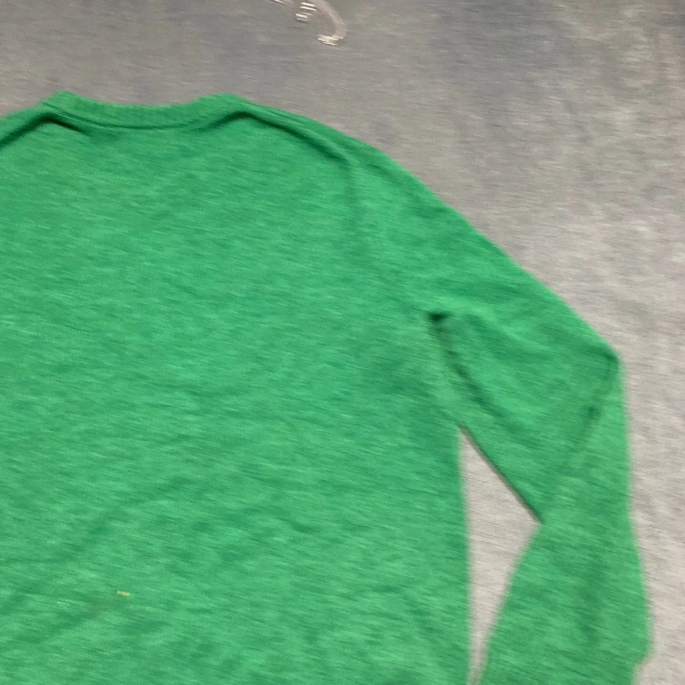 Banana Republic Sweater Mens Medium Green Tight Knit Ribbed Trim Long Sleeve